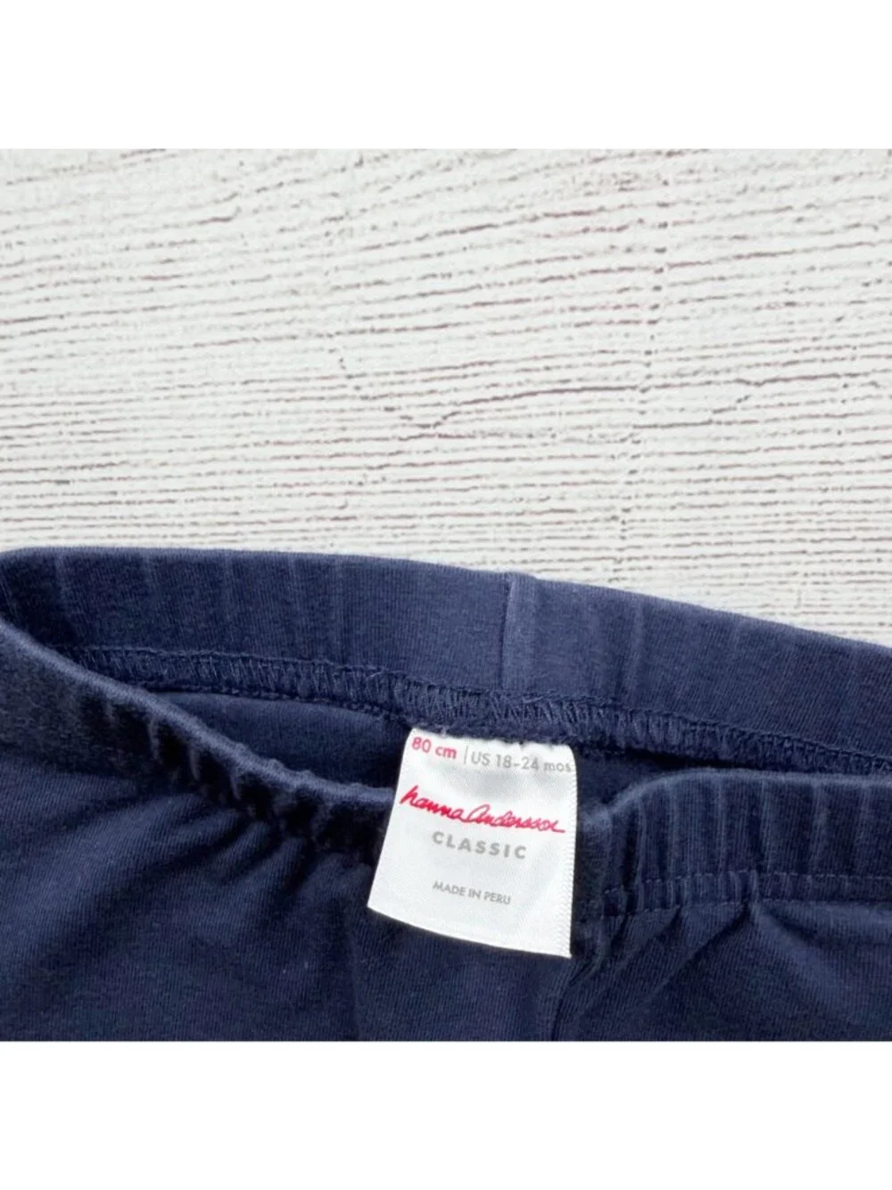 Hanna Andersson Girls Navy Blue Elastic Waist Leggings 18-24 Months